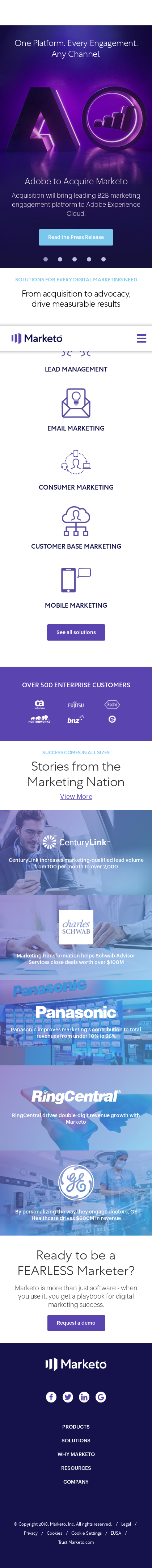 Example of Design for Business & Industrial, Business Services, Mobile Landing Page by marketo.com | Mobile Landing Page Design