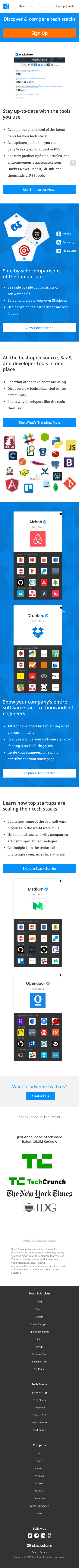 Example of Design for Computers & Electronics, Mobile Landing Page by stackshare.io | Mobile Landing Page Design