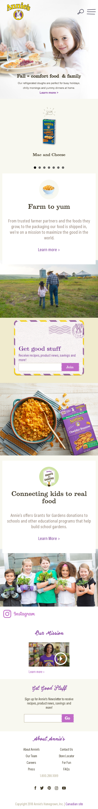 Example of Design for Food & Drink, Food & Grocery Retailers, Mobile Landing Page by annies.com | Mobile Landing Page Design