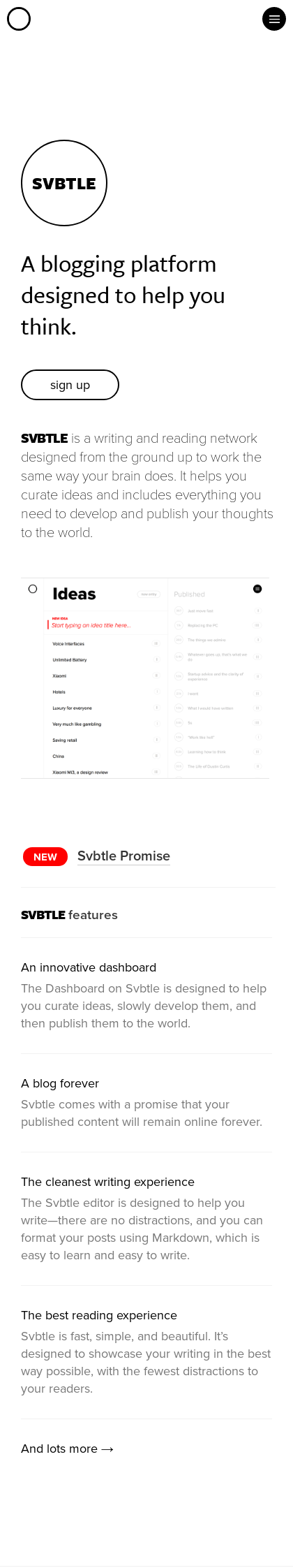 Example of Design for Online Communities, Blogging Resources & Services, Mobile Landing Page by svbtle.com | Mobile Landing Page Design