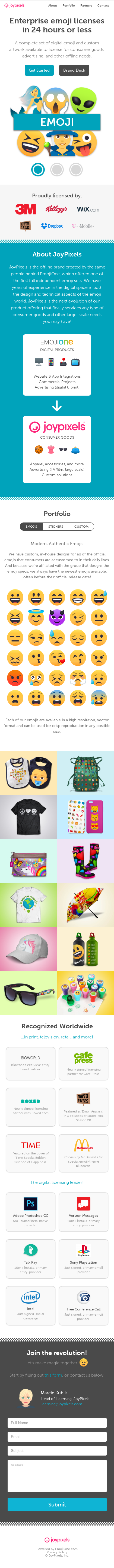 Example of Design for Online Communities, Online Goodies, Clip Art & Animated GIFs, Mobile Landing Page by joypixels.com | Mobile Landing Page Design