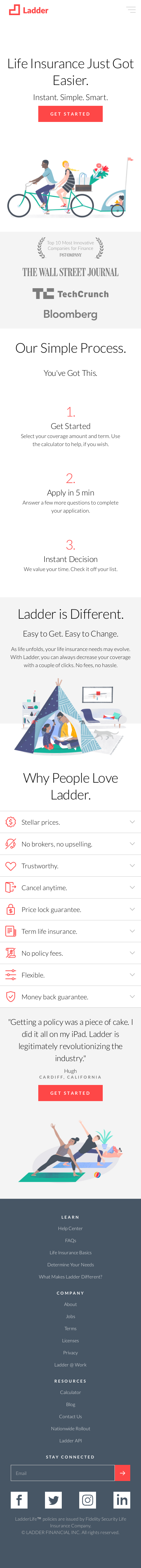 Example of Design for Finance, Insurance, Mobile Landing Page by ladderlife.com | Mobile Landing Page Design