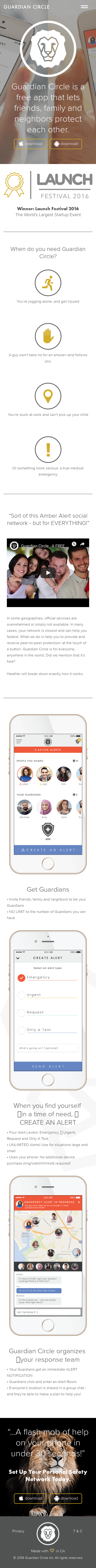 Example of Design for Uncategorized, Mobile Landing Page by guardiancircle.com | Mobile Landing Page Design