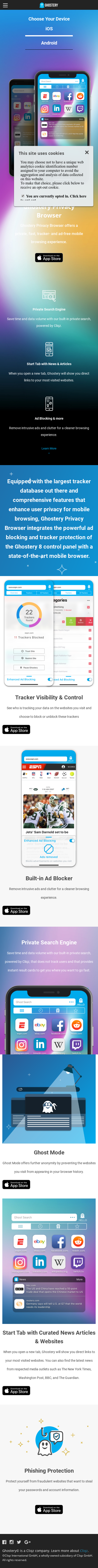 Example of Design for Internet & Telecom, Mobile Landing Page by ghostery.com/mobile/ | Mobile Landing Page Design