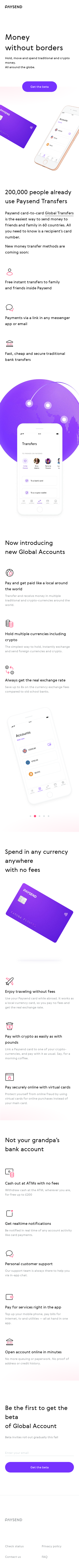 Example of Design for Finance, Investing, Currencies & Foreign Exchange, Mobile Landing Page by next.paysend.com | Mobile Landing Page Design