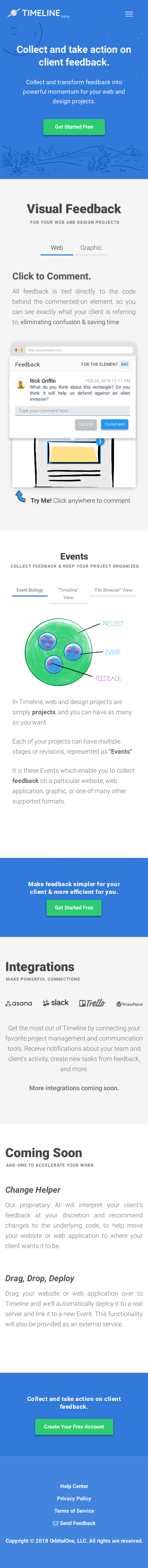 Example of Design for Computers & Electronics, Software, Business & Productivity Software, Mobile Landing Page by timeline.io | Mobile Landing Page Design