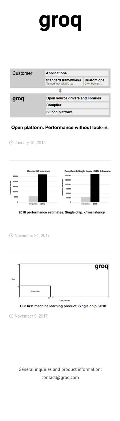 Example of Design for Science, Computer Science, Mobile Landing Page by groq.com | Mobile Landing Page Design