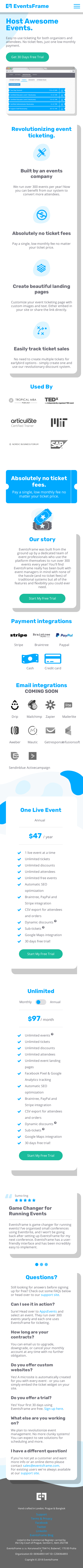 Example of Design for Business & Industrial, Business Services, Mobile Landing Page by eventsframe.com | Mobile Landing Page Design