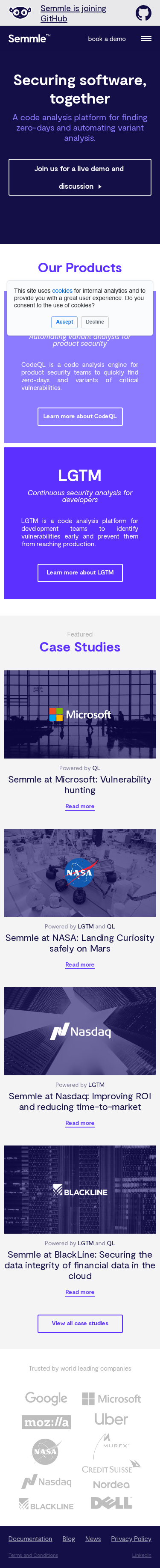 Example of Design for Computers & Electronics, Mobile Landing Page by semmle.com | Mobile Landing Page Design
