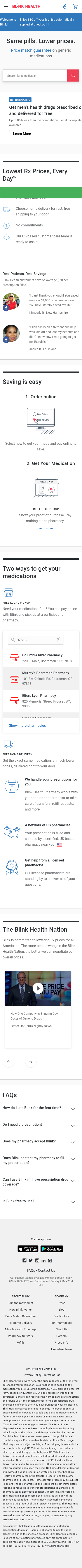 Example of Design for Health, Pharmacy, Drugs & Medications, Mobile Landing Page by blinkhealth.com | Mobile Landing Page Design