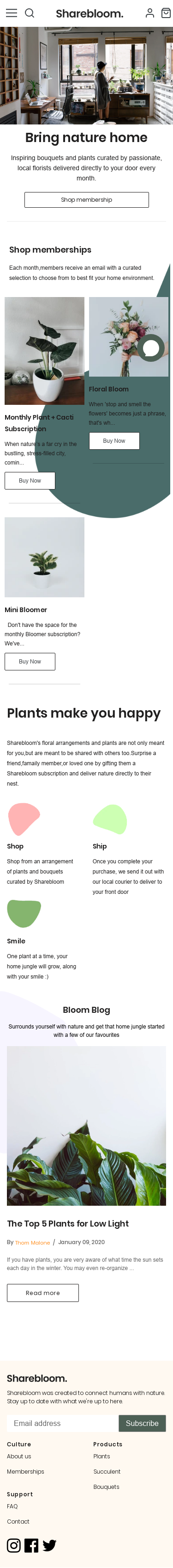 Example of Design for Shopping, Gifts & Special Event Items, Flowers, Mobile Landing Page by sharebloom.com | Mobile Landing Page Design