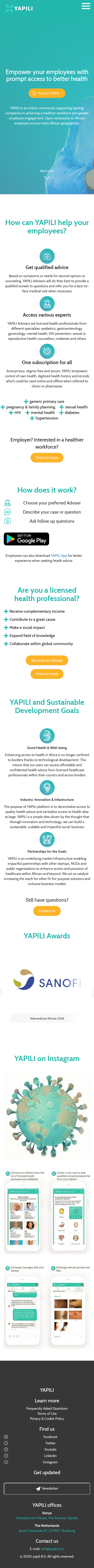 Example of Design for Health, Mobile Landing Page by yapili.com | Mobile Landing Page Design