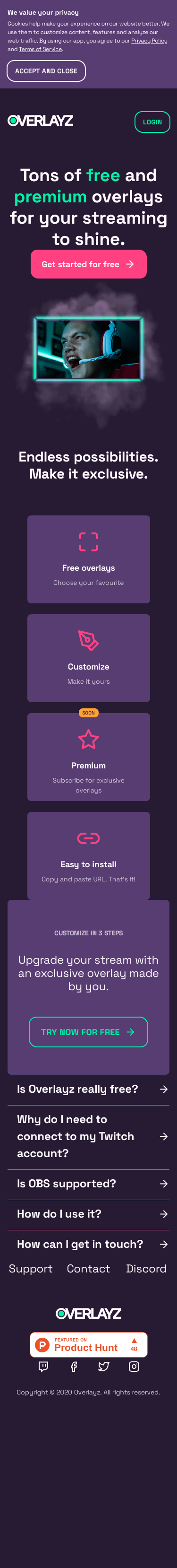 Example of Design for Internet & Telecom, Web Services, Mobile Landing Page by overlayz.games | Mobile Landing Page Design