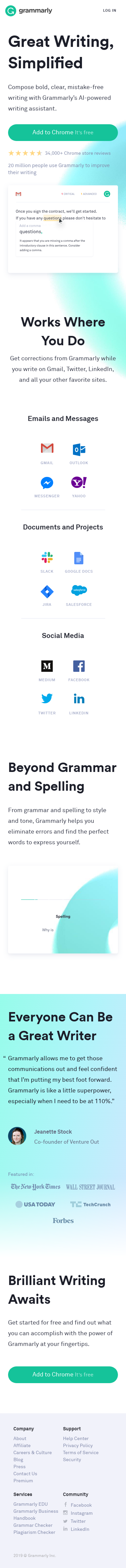 Example of Design for Books & Literature, Writers Resources, Mobile Landing Page by grammarly.com | Mobile Landing Page Design
