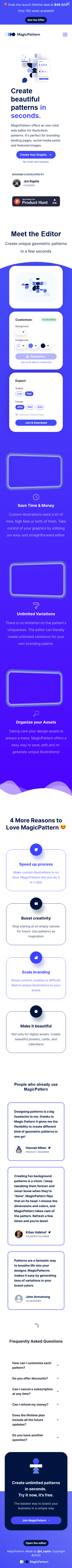 Example of Design for Arts & Entertainment, Visual Art & Design, Mobile Landing Page by magicpattern.design | Mobile Landing Page Design