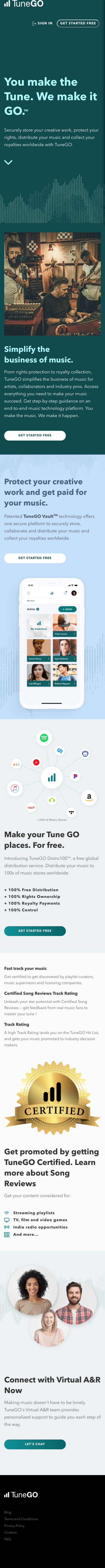 Example of Design for Arts & Entertainment, Music & Audio, Mobile Landing Page by tunego.com | Mobile Landing Page Design