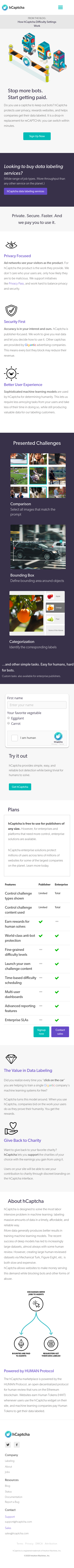 Example of Design for Computers & Electronics, Mobile Landing Page by hcaptcha.com | Mobile Landing Page Design