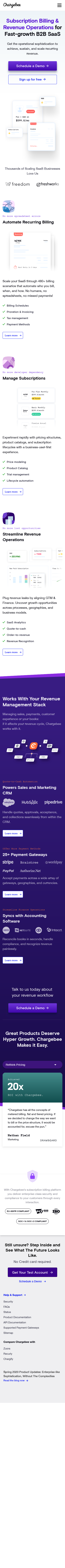Example of Design for Computers & Electronics, Enterprise Technology, Mobile Landing Page by chargebee.com | Mobile Landing Page Design