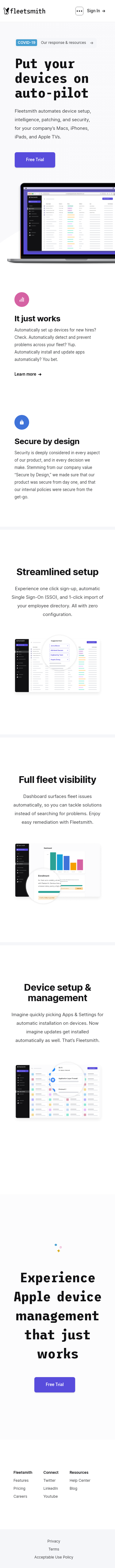 Example of Design for Computers & Electronics, Mobile Landing Page by fleetsmith.com | Mobile Landing Page Design