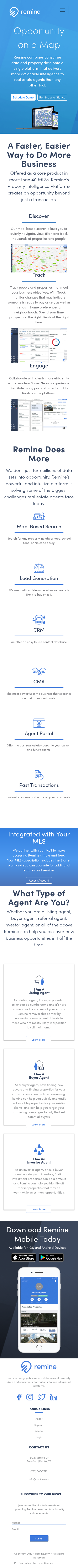 Example of Design for Real Estate, Real Estate Services, Mobile Landing Page by remine.com | Mobile Landing Page Design
