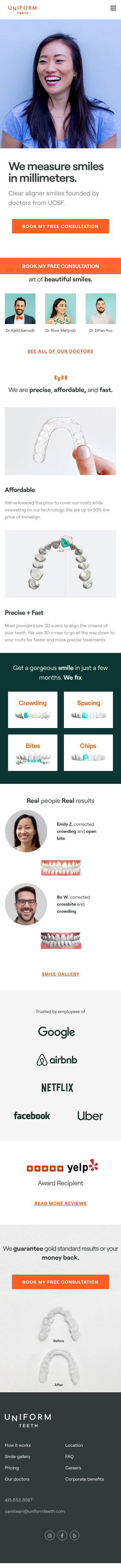 Example of Design for Health, Oral & Dental Care, Mobile Landing Page by uniformteeth.com | Mobile Landing Page Design