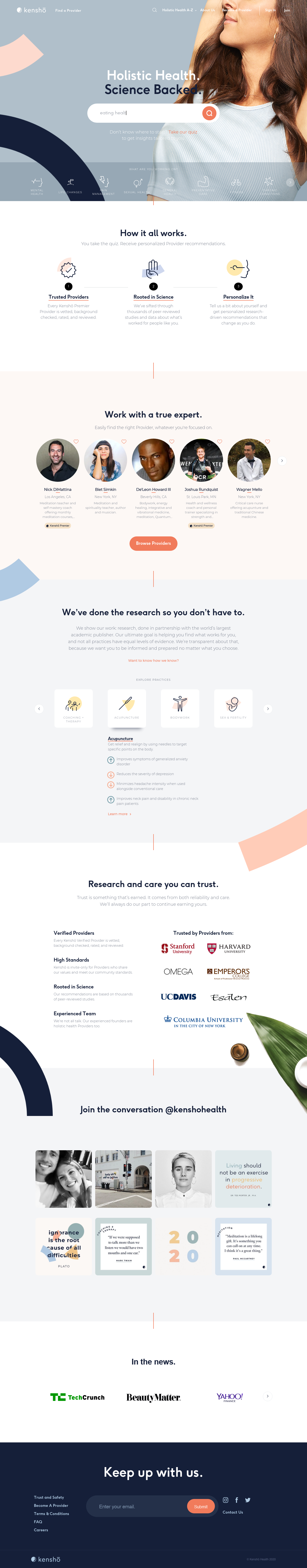 Example of Design for Health, Landing Page by kenshohealth.com | Landing Page Design