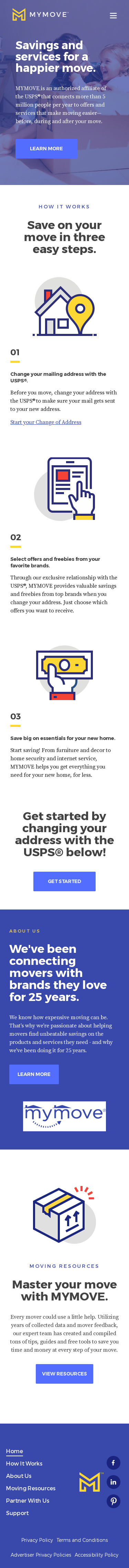 Example of Design for Business & Industrial, Transportation & Logistics, Moving & Relocation, Mobile Landing Page by mymove.com | Mobile Landing Page Design