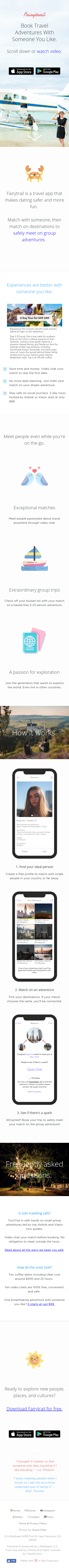 Example of Design for Travel, Mobile Landing Page by fairytrail.app | Mobile Landing Page Design