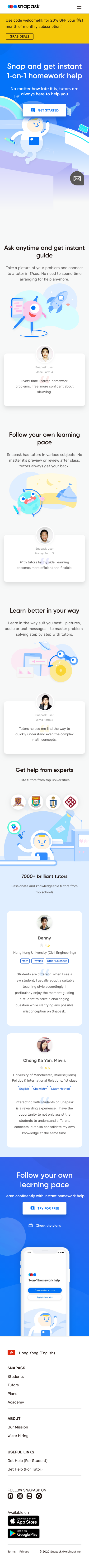 Example of Design for Jobs & Education, Education, Mobile Landing Page by snapask.com | Mobile Landing Page Design