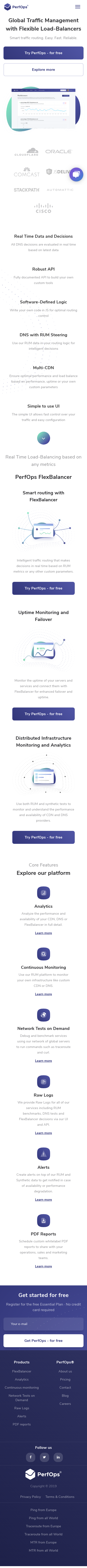 Example of Design for Computers & Electronics, Networking, Network Monitoring & Management, Mobile Landing Page by perfops.net | Mobile Landing Page Design
