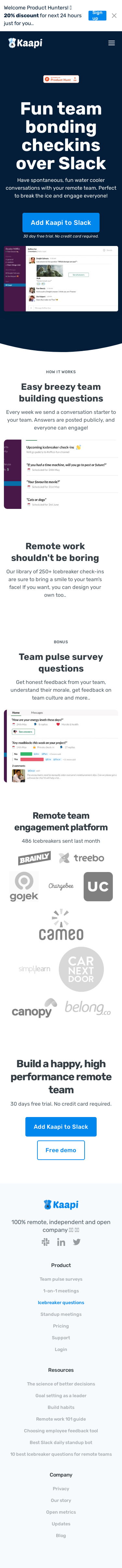 Example of Design for Business & Industrial, Mobile Landing Page by kaapi.team/fun-icebreaker-questions | Mobile Landing Page Design