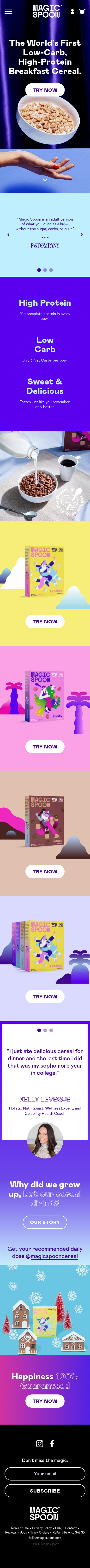 Example of Design for Food & Drink, Food, Breakfast Foods, Mobile Landing Page by magicspoon.com | Mobile Landing Page Design