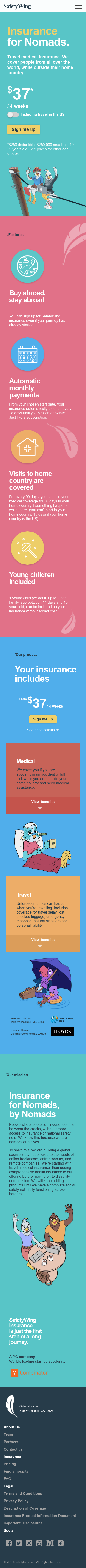 Example of Design for Finance, Insurance, Health Insurance, Mobile Landing Page by safetywing.com | Mobile Landing Page Design