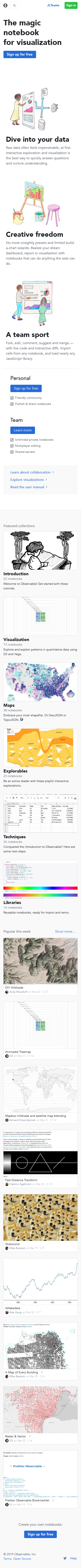 Example of Design for Computers & Electronics, Mobile Landing Page by observablehq.com | Mobile Landing Page Design