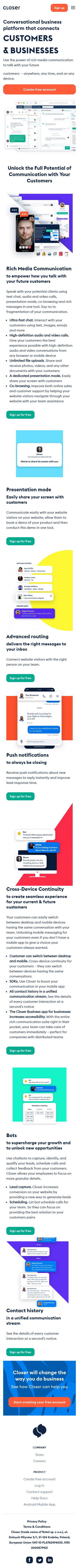 Example of Design for Uncategorized, Mobile Landing Page by closer.app | Mobile Landing Page Design