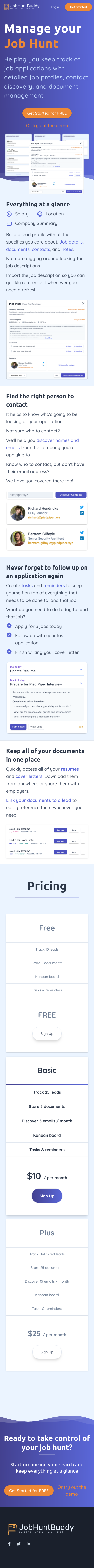 Example of Design for Jobs & Education, Jobs, Mobile Landing Page by jobhuntbuddy.co | Mobile Landing Page Design