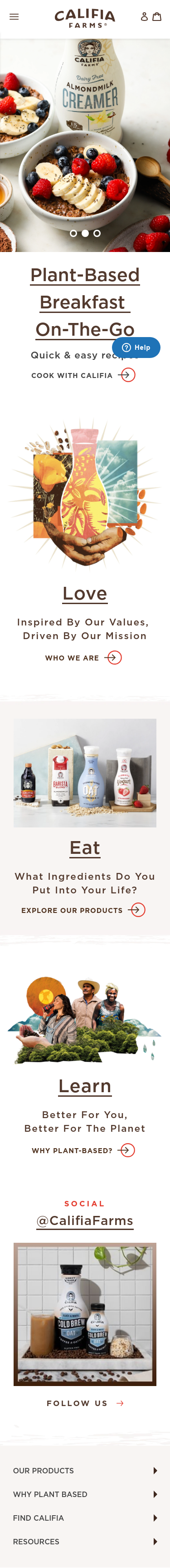 Example of Design for Food & Drink, Food, Mobile Landing Page by califiafarms.com | Mobile Landing Page Design