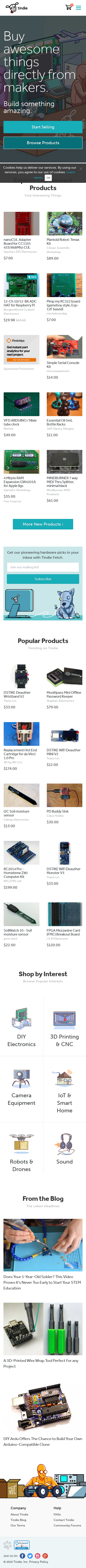 Example of Design for Computers & Electronics, Mobile Landing Page by tindie.com | Mobile Landing Page Design