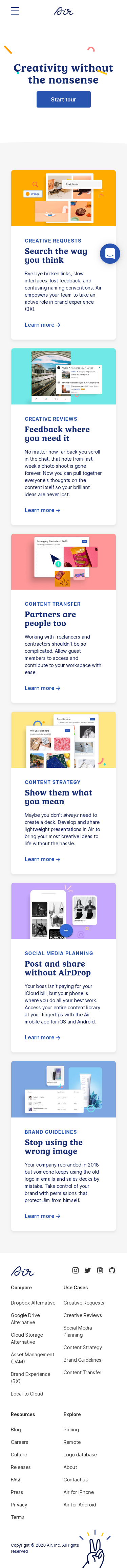 Example of Design for Arts & Entertainment, Mobile Landing Page by air.inc/tour | Mobile Landing Page Design