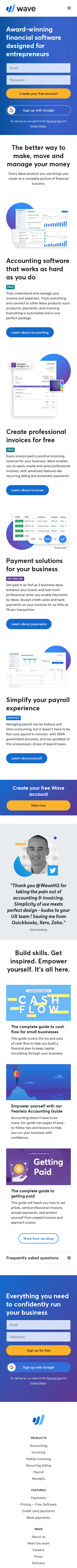 Example of Design for Finance, Accounting & Auditing, Mobile Landing Page by waveapps.com | Mobile Landing Page Design