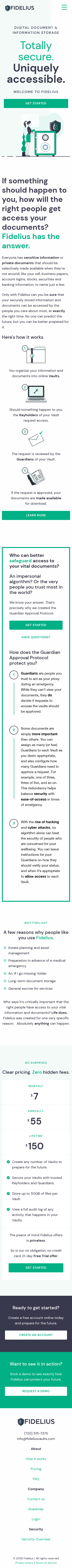 Example of Design for Computers & Electronics, Mobile Landing Page by fideliusvaults.com | Mobile Landing Page Design