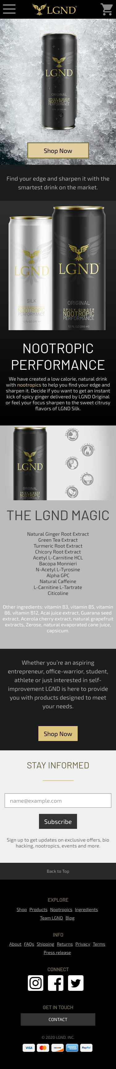 Example of Design for Food & Drink, Beverages, Mobile Landing Page by drink-lgnd.com | Mobile Landing Page Design
