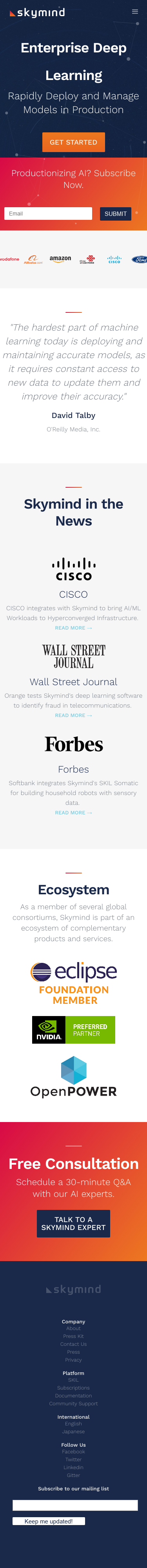 Example of Design for Science, Mobile Landing Page by skymind.ai | Mobile Landing Page Design