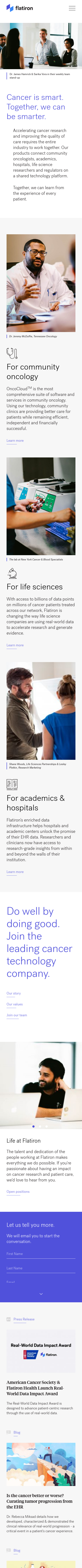 Example of Design for Health, Health Conditions, Cancer, Mobile Landing Page by flatiron.com | Mobile Landing Page Design