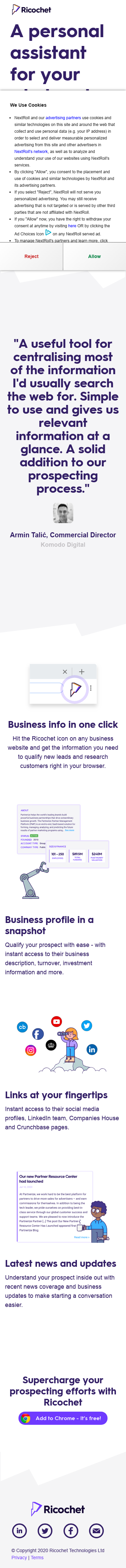 Example of Design for Business & Industrial, Business Services, Mobile Landing Page by ricochet.ai | Mobile Landing Page Design