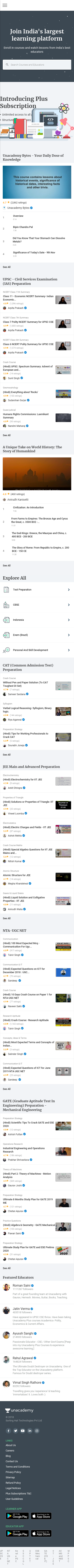 Example of Design for Jobs & Education, Education, Standardized & Admissions Tests, Mobile Landing Page by unacademy.com | Mobile Landing Page Design