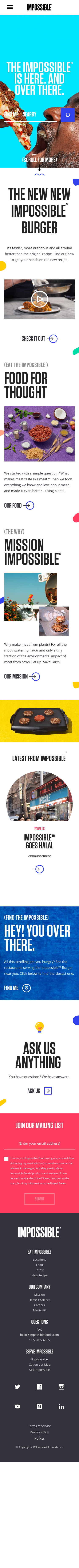Example of Design for Food & Drink, Mobile Landing Page by impossiblefoods.com | Mobile Landing Page Design