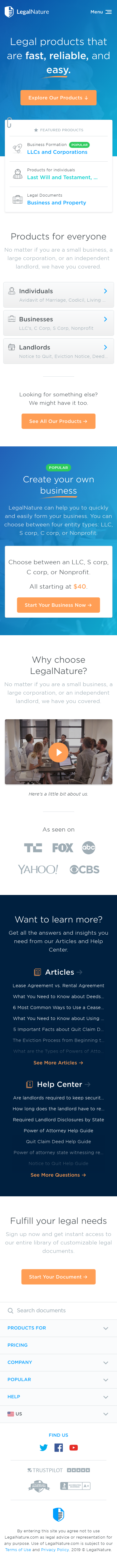 Example of Design for Law & Government, Legal, Mobile Landing Page by legalnature.com | Mobile Landing Page Design