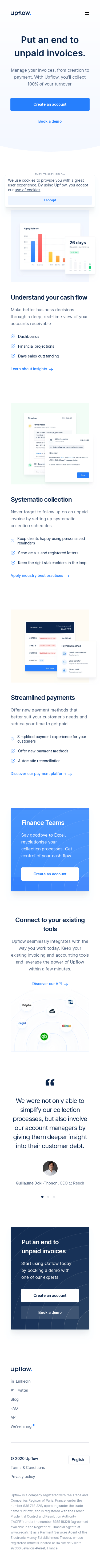 Example of Design for Finance, Accounting & Auditing, Mobile Landing Page by upflow.io | Mobile Landing Page Design