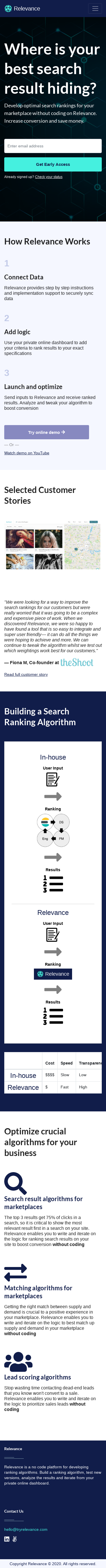 Example of Design for Computers & Electronics, Mobile Landing Page by tryrelevance.com | Mobile Landing Page Design